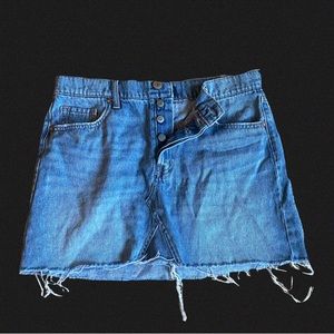 Aeropostale high rise distressed denim mini skirt